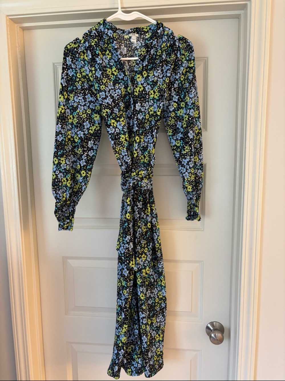 River Island Black Floral Maxi Dress with Blue and Yellow Flowers